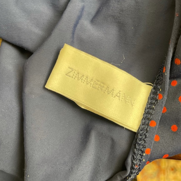 Zimmermann Navy And Red Polka Dot Tankini - Picture 7 of 8